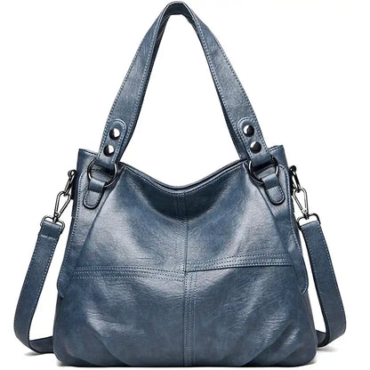 LEONOR - Bolso para el Día a Día de cuero con bandolera - Azul - CARMEN VELVET