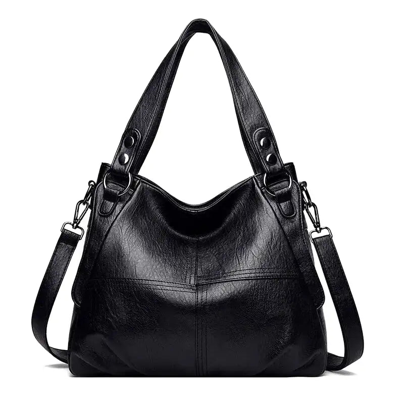 LEONOR - Bolso para el Día a Día de cuero con bandolera - Negro - CARMEN VELVET