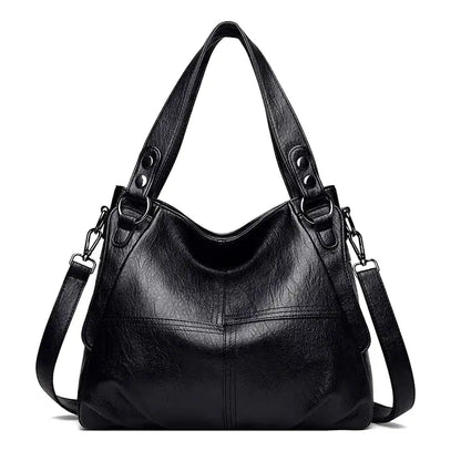 LEONOR - Bolso para el Día a Día de cuero con bandolera - Negro - CARMEN VELVET