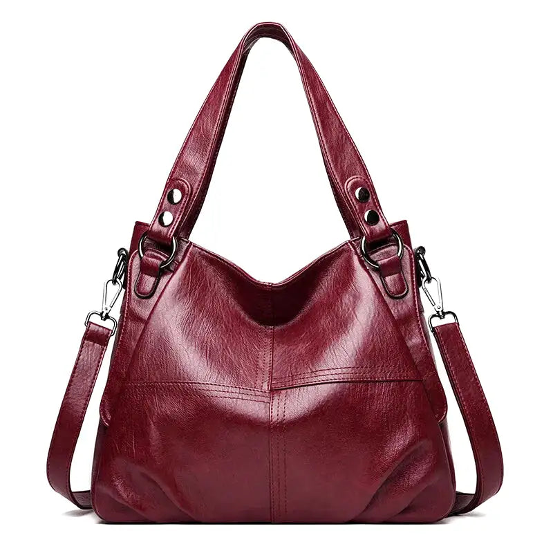 LEONOR - Bolso para el Día a Día de cuero con bandolera - Rojo - CARMEN VELVET