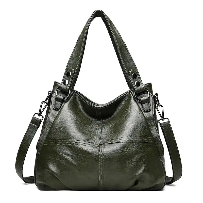 LEONOR - Bolso para el Día a Día de cuero con bandolera - Verde - CARMEN VELVET
