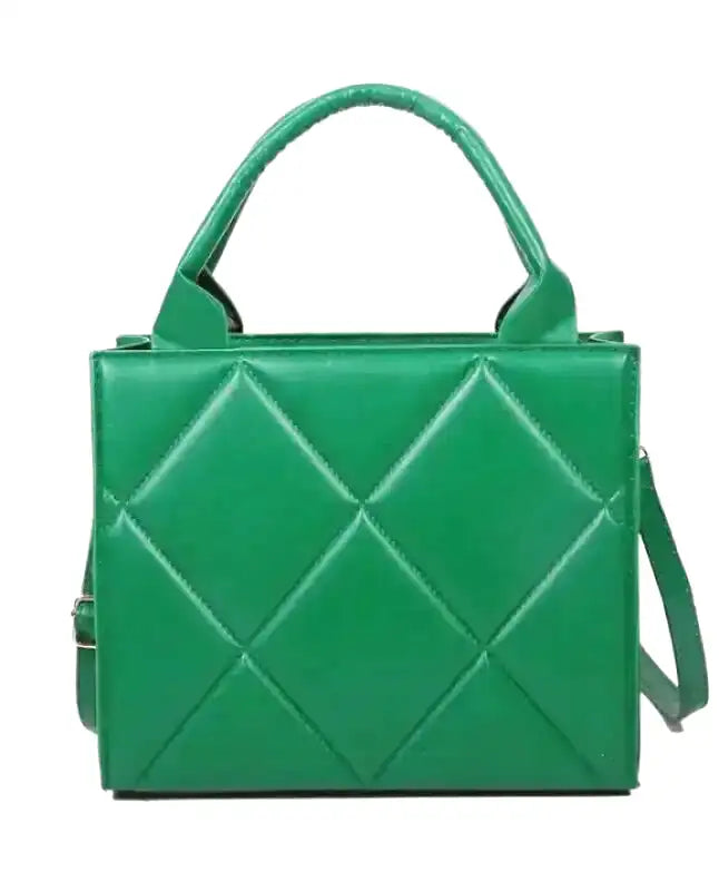 LISE - Bolso acolchado bandolera cuero liso - Verde - CARMEN VELVET