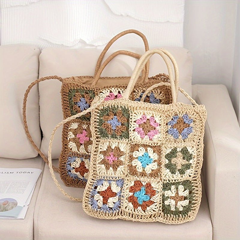 Estrella - Bolso de crochet con cuadros multicolor | CARMEN VELVET