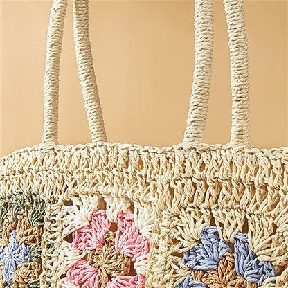 Estrella - Bolso de crochet con cuadros multicolor | CARMEN VELVET
