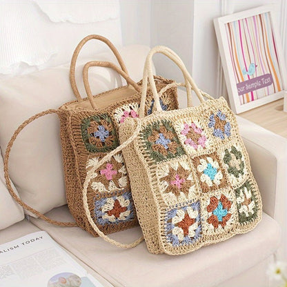 Estrella - Bolso de crochet con cuadros multicolor | CARMEN VELVET
