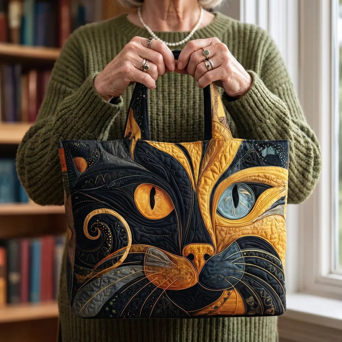Aitana - Bolso artesanal con gato místico
