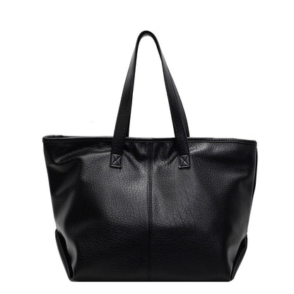 NALA - Bolso Tote Grande de tendencia en cuero - Negro - CARMEN VELVET