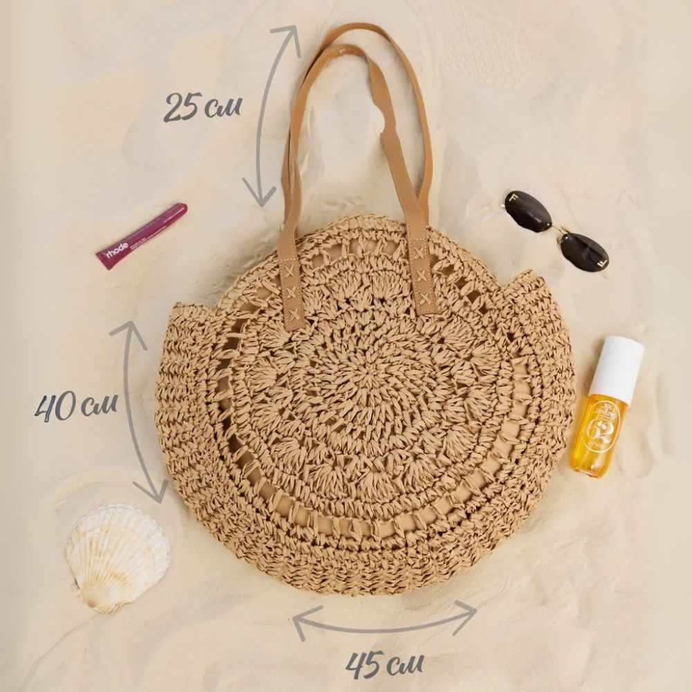 Maia - Bolso redondo de crochet con asas largas | CARMEN VELVET