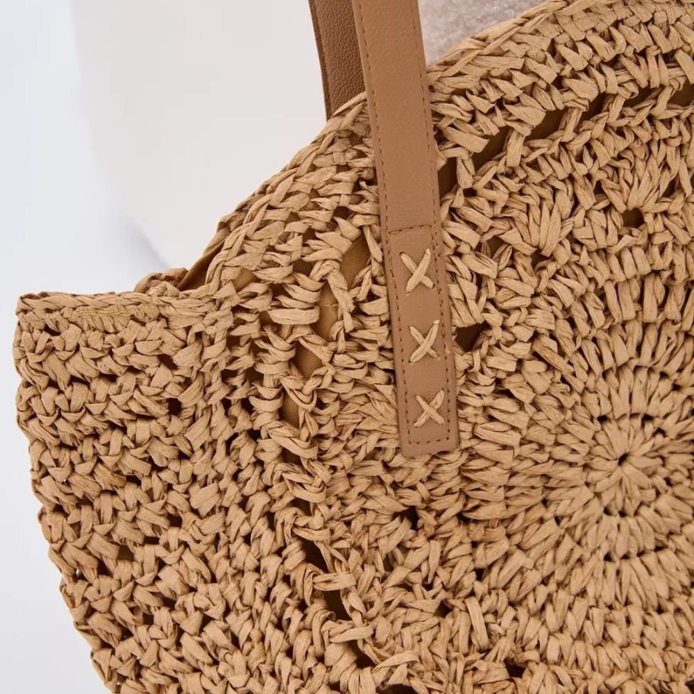 Maia - Bolso redondo de crochet con asas largas | CARMEN VELVET