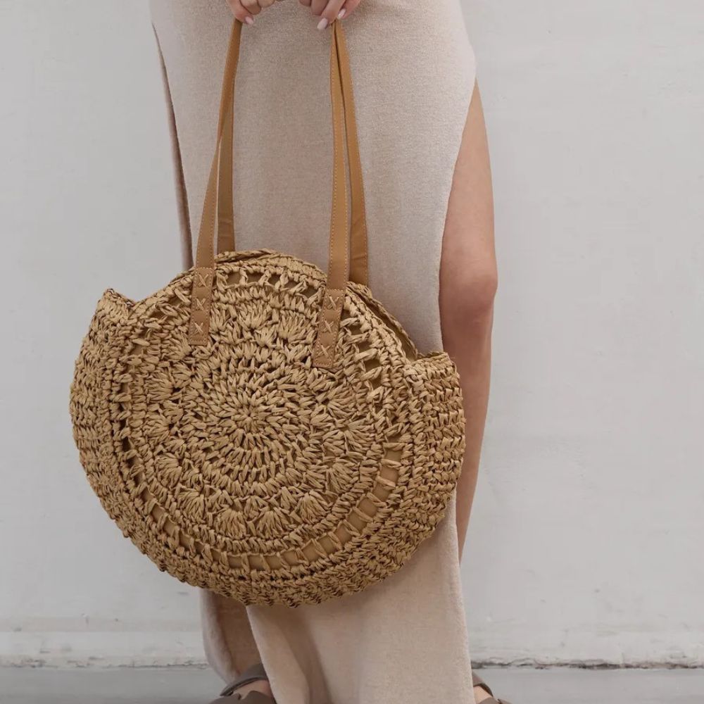 Maia - Bolso redondo de crochet con asas largas | CARMEN VELVET