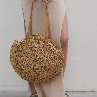 Maia - Bolso redondo de crochet con asas largas | CARMEN VELVET