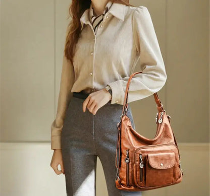ODALIS - Bolso Bandolera en cuero multibolsillos - CARMEN VELVET