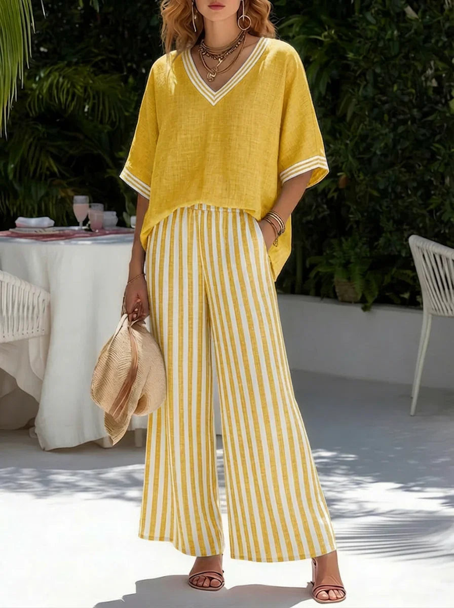 Lía - Conjunto con motivo de rayas elegante y de estilo diario