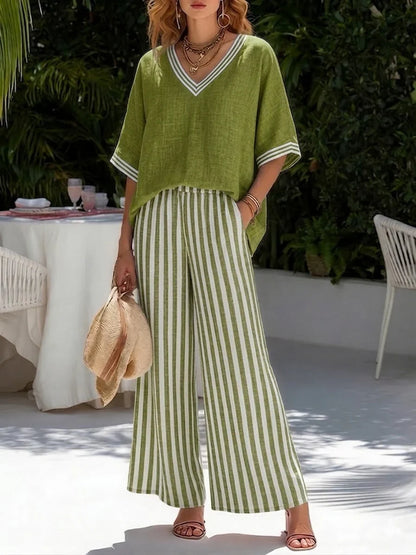 Lía - Conjunto con motivo de rayas elegante y de estilo diario