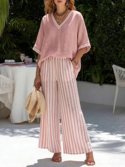 Lía - Conjunto con motivo de rayas elegante y de estilo diario