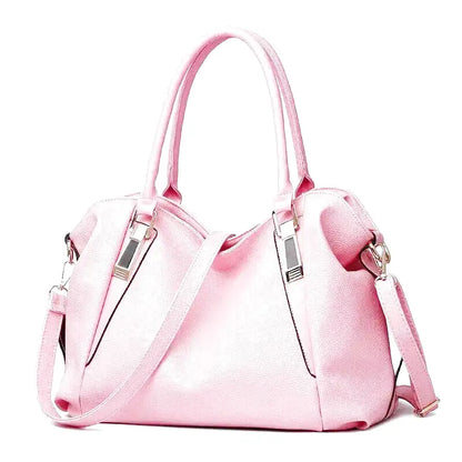 PLYMONIE - Bolso minimalista en cuero granulado gran capacidad - Rosa - CARMEN VELVET
