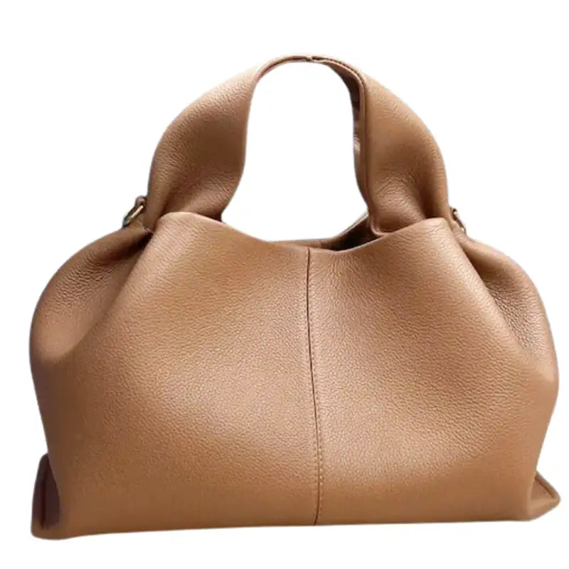 Rosa - Bolso Bandolera en cuero suave - Marrón - CARMEN VELVET