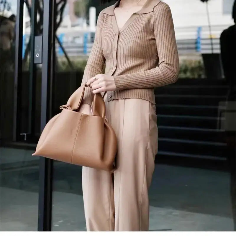 Rosa - Bolso Bandolera en cuero suave - CARMEN VELVET