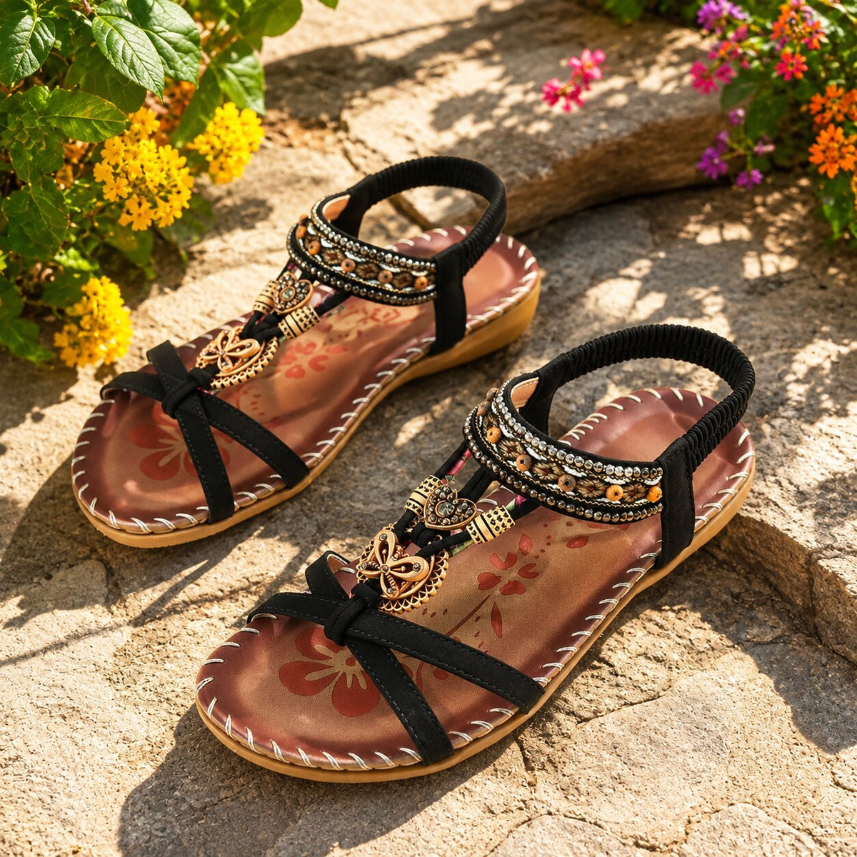 Serena - Sandalias gladiadoras adornadas