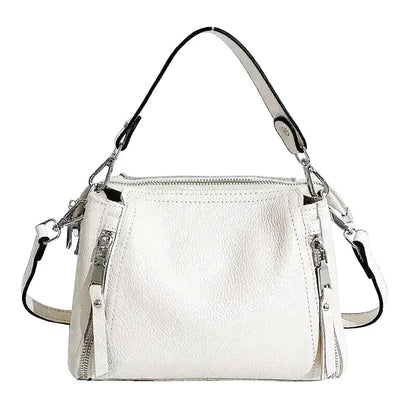 SOFIA - Bolso Bandolera en cuero granulado - Beige - CARMEN VELVET