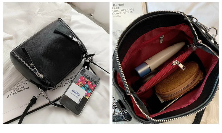 SOFIA - Bolso Bandolera en cuero granulado - CARMEN VELVET