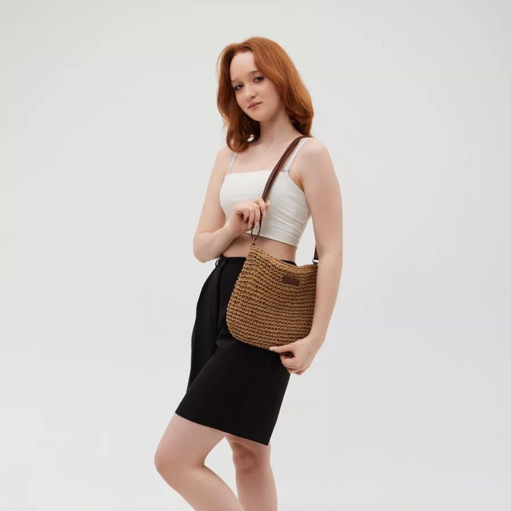 Triana - Bolso bandolera de paja con cremallera | CARMEN VELVET