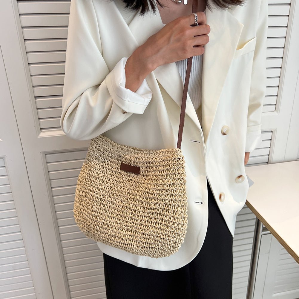 Triana - Bolso bandolera de paja con cremallera | CARMEN VELVET