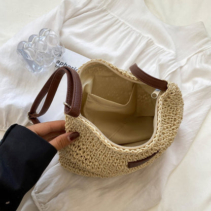 Triana - Sac bandoulière en paille avec fermeture éclair — image 9