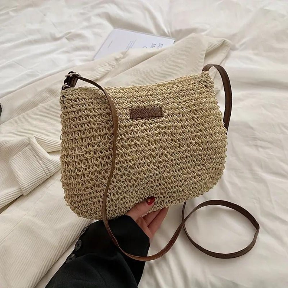 Triana - Bolso bandolera de paja con cremallera | CARMEN VELVET