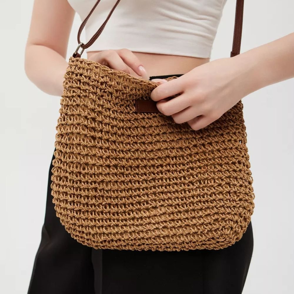 Triana - Sac bandoulière en paille avec fermeture éclair — image 12