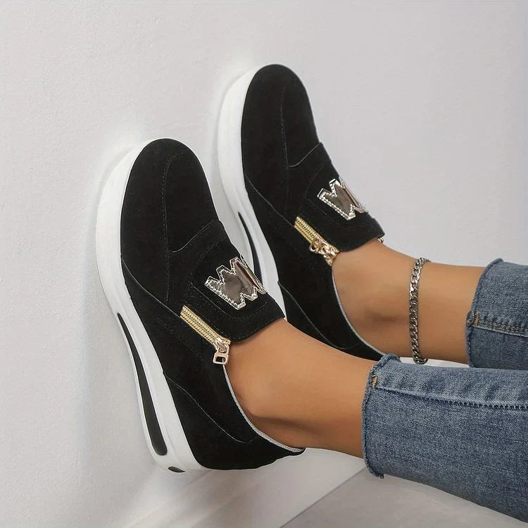 Olga - Zapatillas de confort diario con cremallera