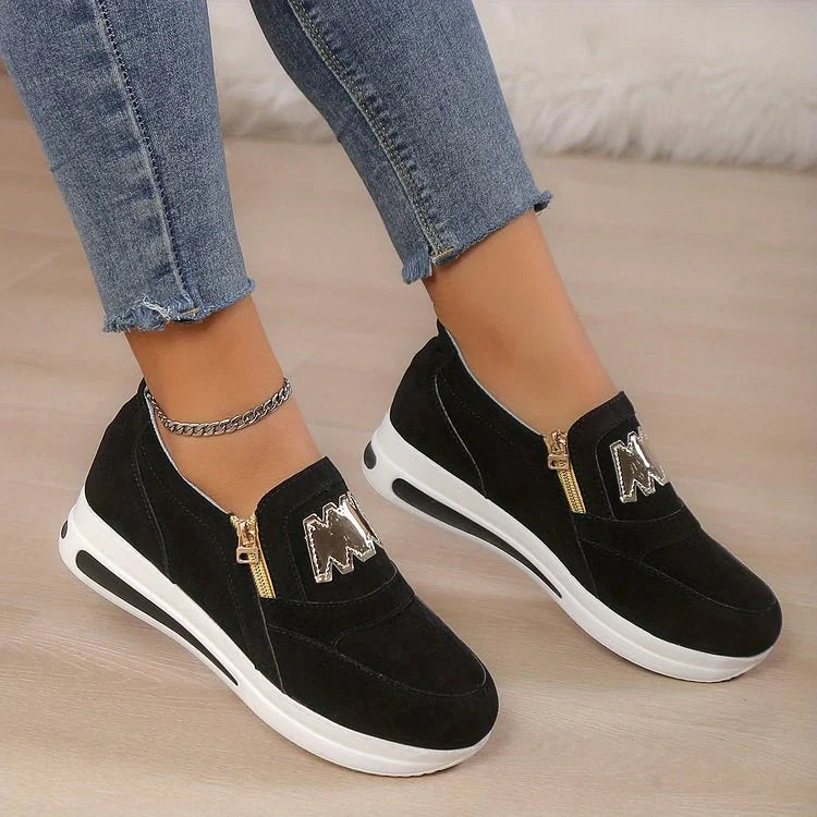 Olga - Zapatillas de confort diario con cremallera
