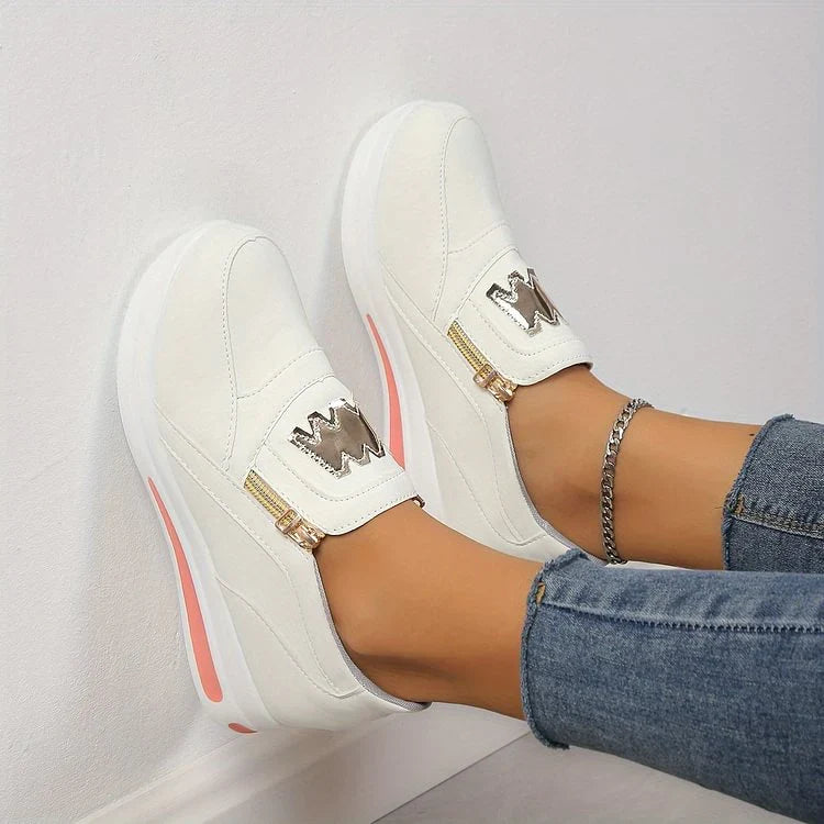 Olga - Zapatillas de confort diario con cremallera