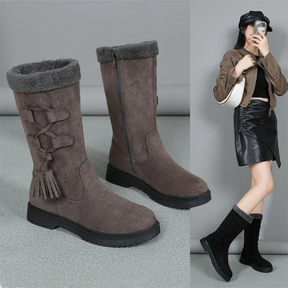 Nadia - Botas de invierno con suela gruesa y forro cálido