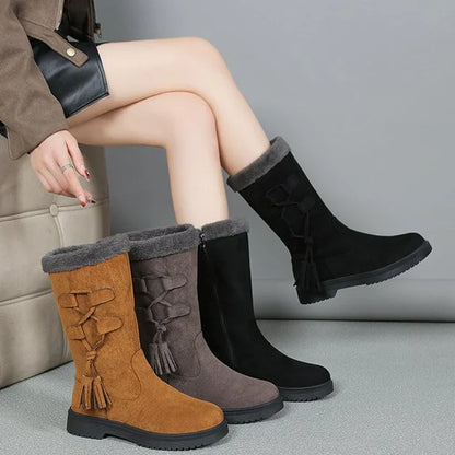Nadia - Botas de invierno con suela gruesa y forro cálido