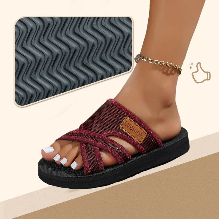 Elisa - Sandalias de tiras cruzadas ligeras de pisada confortable