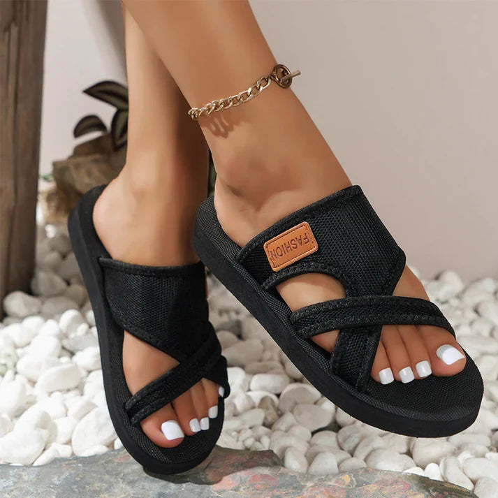 Elisa - Sandalias de tiras cruzadas ligeras de pisada confortable