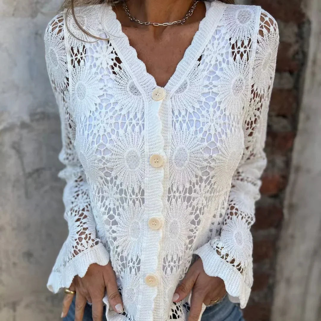 Marina - Cardigan de encaje con cuello en V