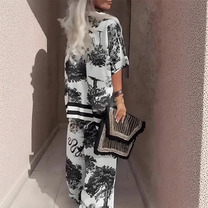 Patricia - Conjunto motivo con pantalón de caída ligera