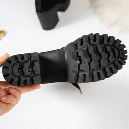 Hespera - Botines con encaje y tacón grueso
