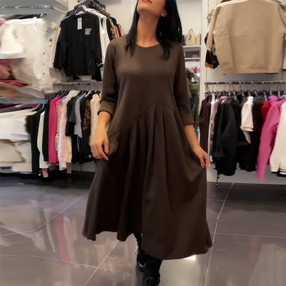 Leonor - Vestido de estilo diario con escote redondo