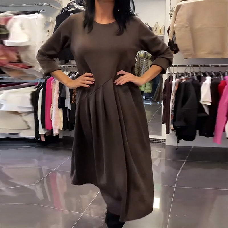 Leonor - Vestido de estilo diario con escote redondo