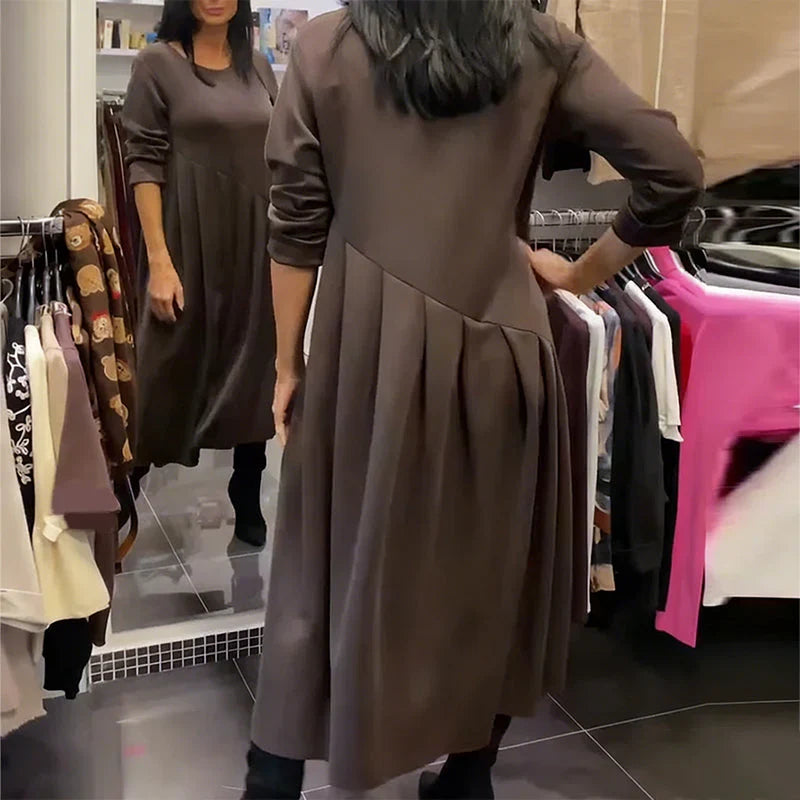 Leonor - Vestido de estilo diario con escote redondo