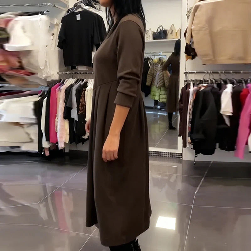 Leonor - Vestido de estilo diario con escote redondo