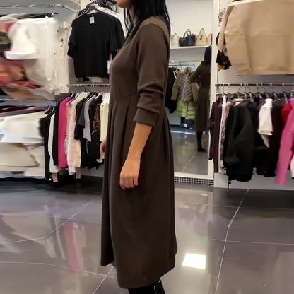 Leonor - Vestido de estilo diario con escote redondo