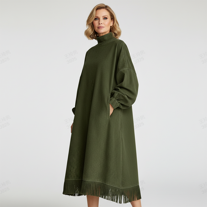 Martina - Vestido de caída ligera de ante sintético