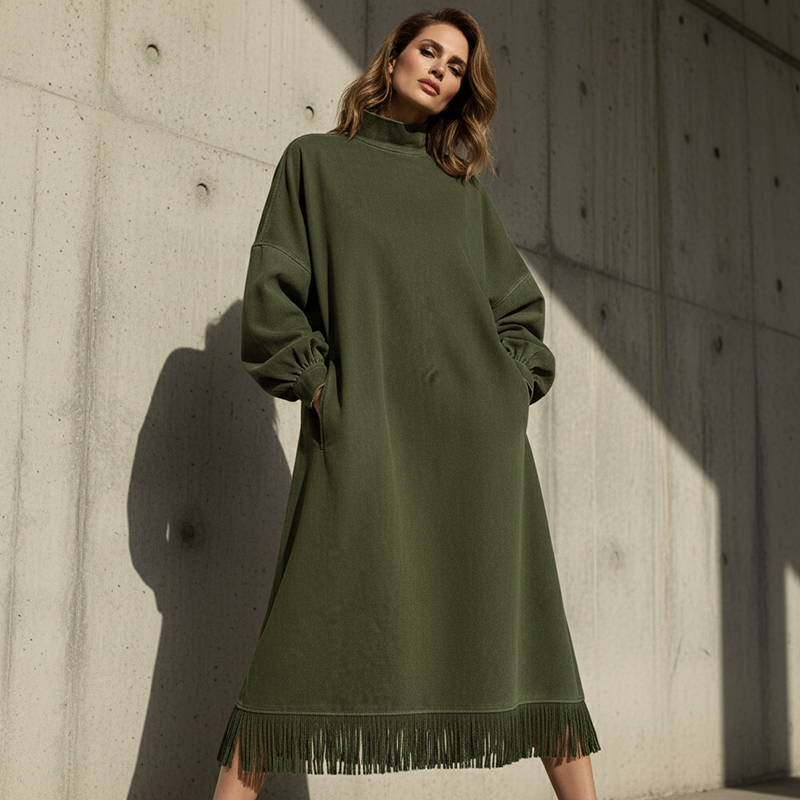 Martina - Vestido de caída ligera de ante sintético