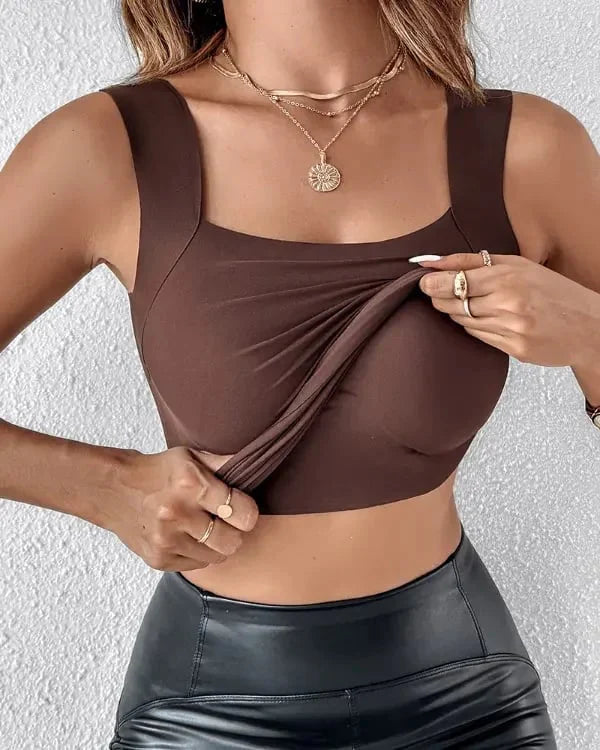 LUNA - Top térmico con sujetador integrado y cuello en U