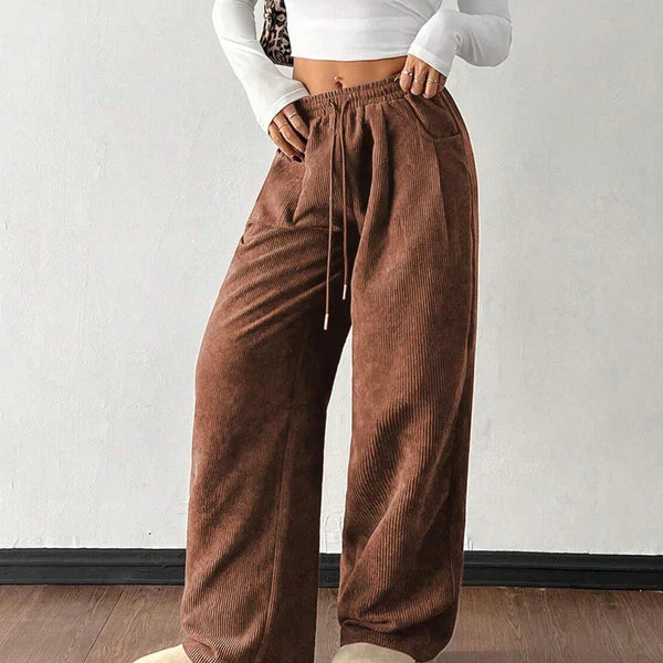 Estela - Pantalones de pana de corte relajado y desenfadados
