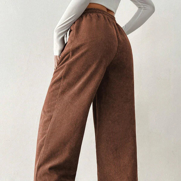 Estela - Pantalones de pana de corte relajado y desenfadados